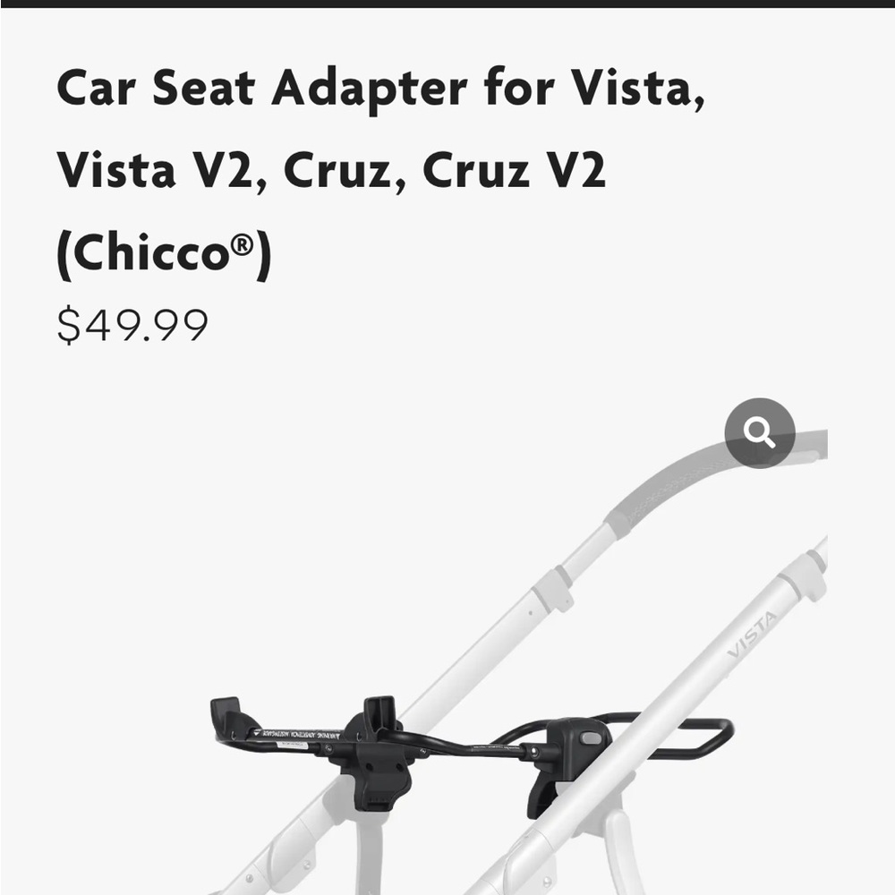 Uppababy Chicco Car Seat Adapter for Vista and Cruz